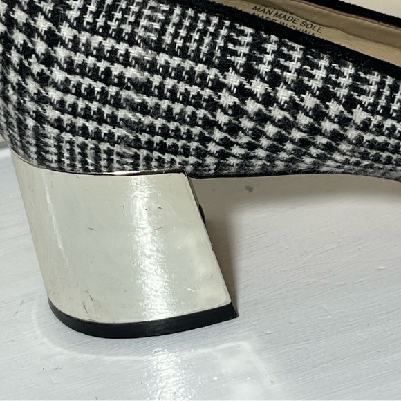 Ann Taylor EUC 8 & 1/2 - Black & White Tweed Print Leather Pumps - Picture 6 of 13